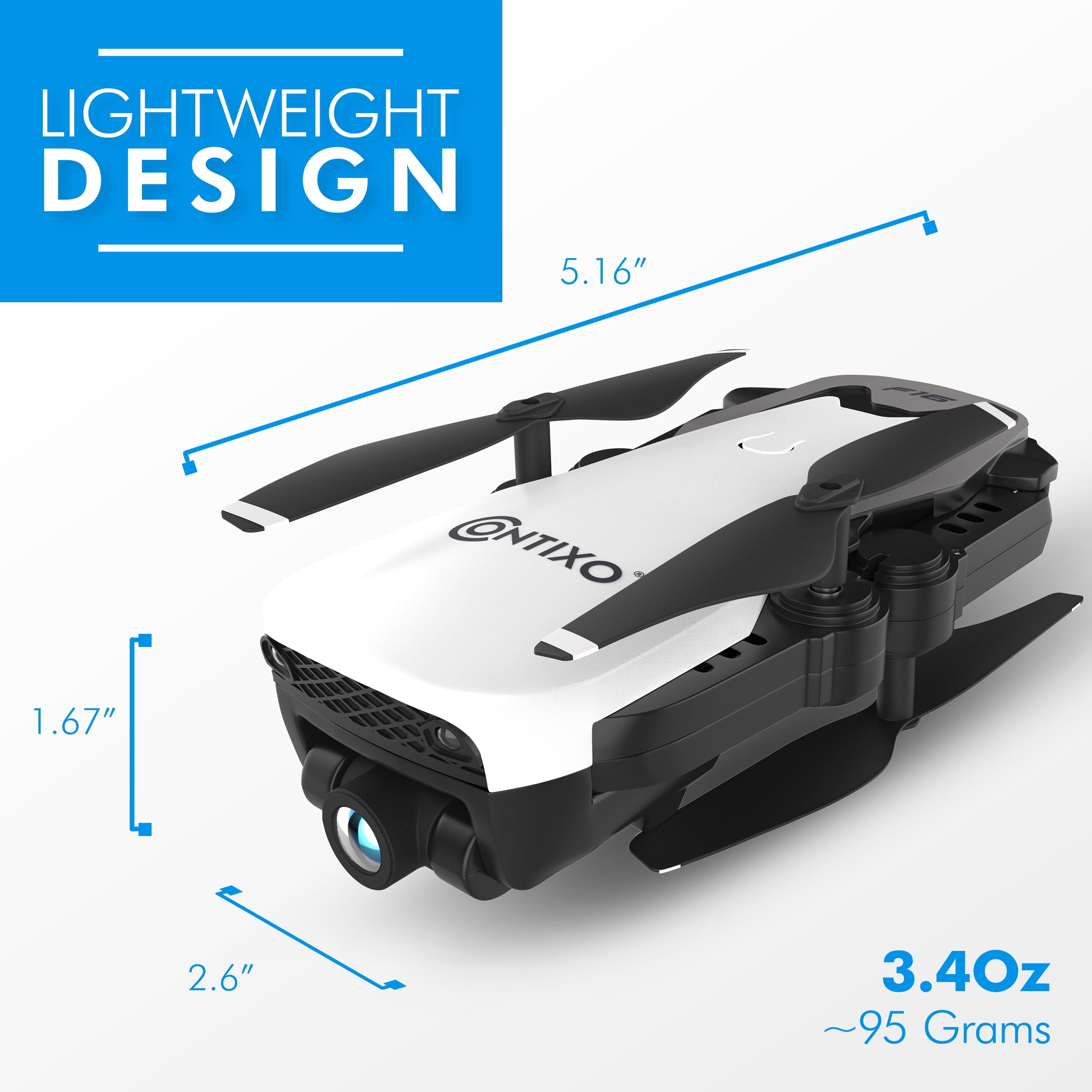 Contixo Drone with 1080P HD Camera Foldable Design Altitude Hold 2.4GHz Walmart