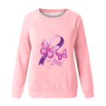 thumbnail image 5 of VKOYWKM Breast Cancer Tee for Women Breast Cancer Awareness T-Shirt Long Sleeve Pink Ribbon Graphic Tee Tops Fall Crew Neck Loose Fit Breast Cancer Pullover Sweashirt, 5 of 5