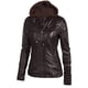 thumbnail image 5 of Chaqueta con capucha con capucha de cremallera con capucha de cuero de Faux de la mujer Abanopi 6XL, 5 of 6