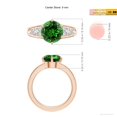 thumbnail image 5 of ANGARA Lab Grown 2.5 Ct Round Emerald Engagement Ring with Lab Diamonds for Women in 14K Rose Gold (Size-9mm) | May Birthstone, Birthday, Anniversary, Jewelry Gift for Women | Lab-Grown Emerald Ring, 5 of 7