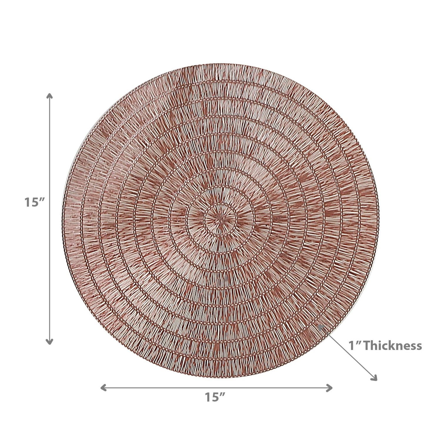 Set De Table Rond En Pvc Dentelle Rose - Lot De 12