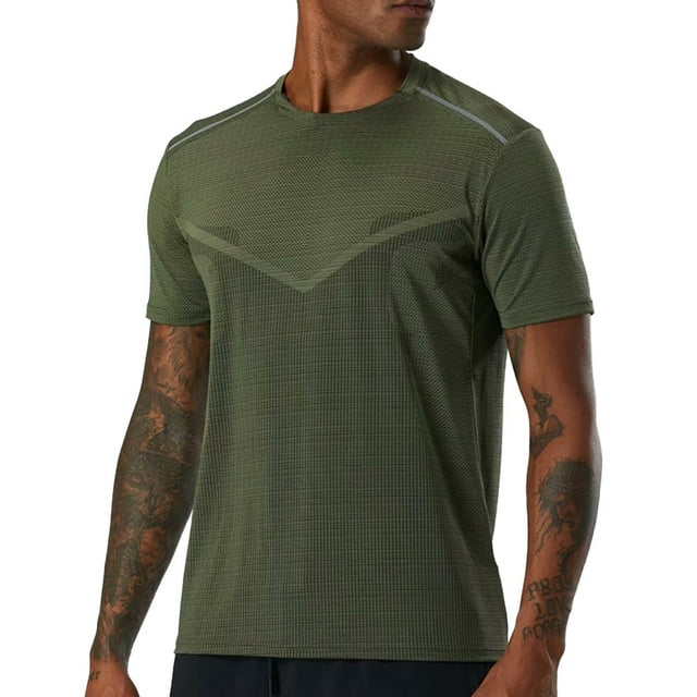 Camisetas de entrenamiento para hombres, camisetas deportivas de rendimiento para gimnasio, de secado rápido y que absorben la humedad