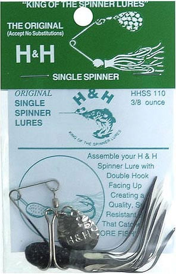 H&H Original Single Spinner Bait, Black & White, 3/8 oz