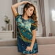 thumbnail image 3 of Balery Surfing Turtle Camisón de manga corta con cuello redondo para mujer, cómodo y elegante., 3 of 6