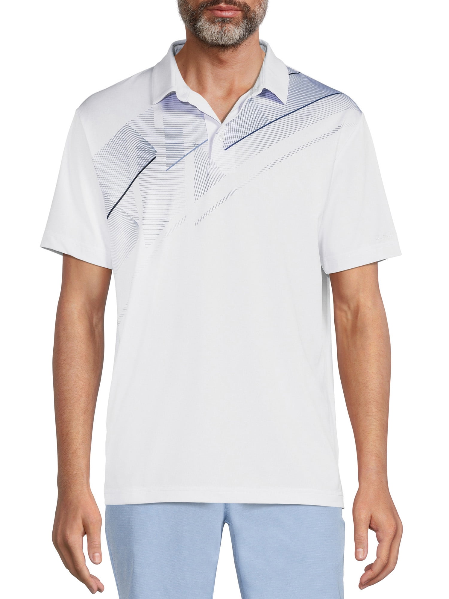 Ben Hogan Men's & Big Men's Diagonal Stripe Golf Polo Shirt, Sizes S-5XL