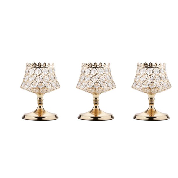 3x Candelero Votive Candeleros Rhinestone Globe Romántico DIY Lámpara Decorativa