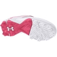 thumbnail image 3 of Under Armour Youth Glyde Rm Molded Fastpitch Softball Cleats White/Pink Medium 13K 13K Medium US/White|Pink, 3 of 7