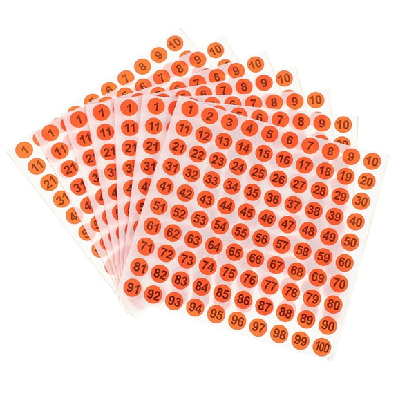 unbranded 100 Pcs Digital Label White Dot Stickers by Number Round