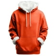 thumbnail image 5 of UTSJKR Christmas Hoodies for Men Women Fuzzy Fleece Lined Hooded Sweatshirt Thick Cozy Warm Long Sleeve Unisex Pullover Orange XL, 5 of 8