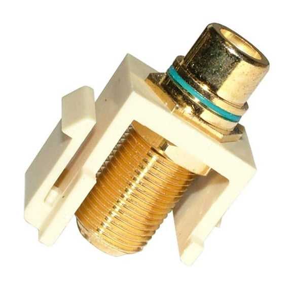 Skywalker Keystone F Female to RCA Female Jack Insert (Blue Band, Ivory)