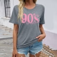 thumbnail image 2 of Wangmeiwg Oversized 90s Vibe Women T-Shirt Inspiring Graphic Tee for Casual with Country Music Disco Party Style and Retro Top Light Gray L, 2 of 4
