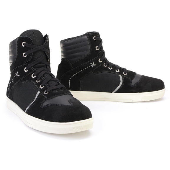 Milwaukee Leather MBM9101 Men's Black Leather and Suede Reinforced Street Riding Shoes with Ankle Support 10