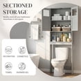 thumbnail image 4 of Hassch 66.9"H Over-Toilet Storage Tower Cabinet with 2 Doors, Modern Minimalist Freestanding Bathroom Organizer for Laundry Room or Restroom, Narrow Floor Space Saver, Gray, 4 of 10
