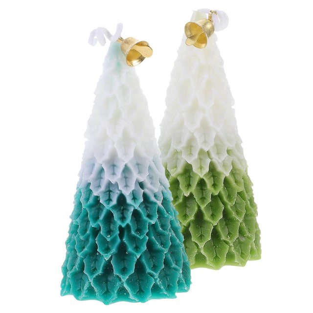 Seasonal Celebration Candles Christmas Tree Aroma Candle Engagement Festive Ambiance Christmas Green 2Pcs