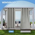 thumbnail image 5 of DONGPAI 2 Panles Outdoor Curtains for Patio Waterproof 52x96inch Windproof Blackout Outside Curtains Grommet Top and Tab Bottom Drape for Cabana, Porch, Gazebo, Light Gray, 5 of 9