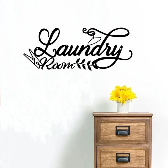 HELLOYOUNG 15..3 inch  "Laundry Room" Metal Sign Wall Art Home Decoration Iron Drawings Wall suitable for Bathroom Simple style Strong artistic sense