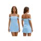 thumbnail image 2 of Minivestido de mujer sin mangas, con hombros descubiertos, plisado, liso, para cóctel de verano., 2 of 9