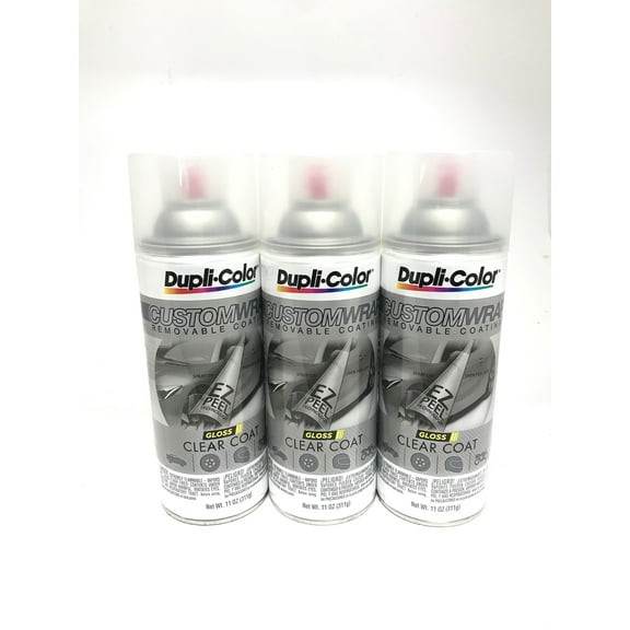 Duplicolor CWRC901 - 3 Pack Custom Wrap Removable Paint Gloss Clear - 11oz