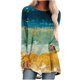 thumbnail image 1 of Mujeres moda casual manga larga cuello redondo tops blusa suelta camisas impresas Pompotops FGAJ4686, 1 of 5