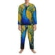 thumbnail image 3 of Balery Peacocks Pijama para Hombre de Dos Piezas con Manga Larga, Conjunto de Dormir y Descanso Suave con Bolsillos-Medium, 3 of 6