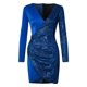thumbnail image 4 of Moda mujer manga larga vestido sexy vestidos formales cuello en V lentejuelas fiesta vestidos de oficina y vestidos de noche Fridja  NMB2829, 4 of 5