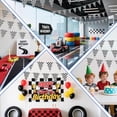 thumbnail image 5 of Checkered Flag Banner 100ft Black White Racing Party Decorations, Birthday Supplies for Cars Theme Events and Celebrations, 5 of 6
