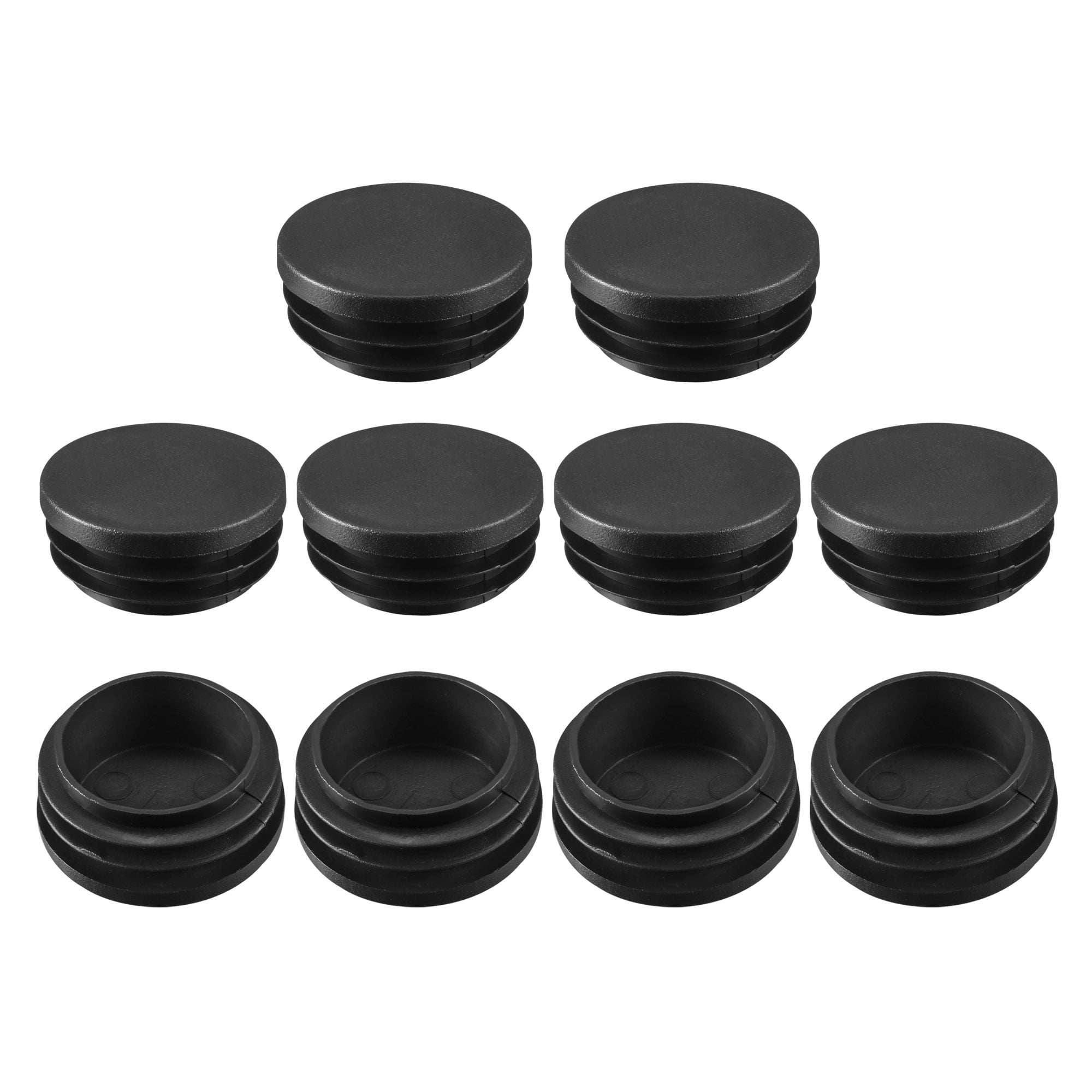 3 Pcs Round black plastic insert plugs end caps various sizes 34mm 