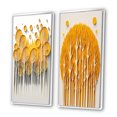 thumbnail image 3 of Designart "Quill Minimalism Yellow Trees in the Forest III" Landscape Trees Framed Wall Art Set Of 2 - Traditional Yellow Gallery Wall Frame Set For Home Decor, 3 of 6