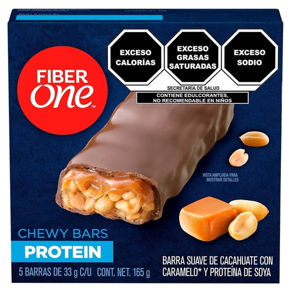 Barras suaves Fiber One de cacahuate con caramelo y proteína de soya 165 g
