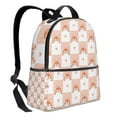 thumbnail image 2 of Lsque love plaid fox Pattern Backpack – School Travel Canvas Daypack with Ergonomic Padded Straps, Multiple Compartments & Leather Handle, 2 of 5