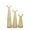 Gold Pillar Solid Round S/3 15", 12", 9"H, variant on DecMode 3 Candle Glass Tapered Cone Candle Holder with Rounded Candle Plates, Set of 3