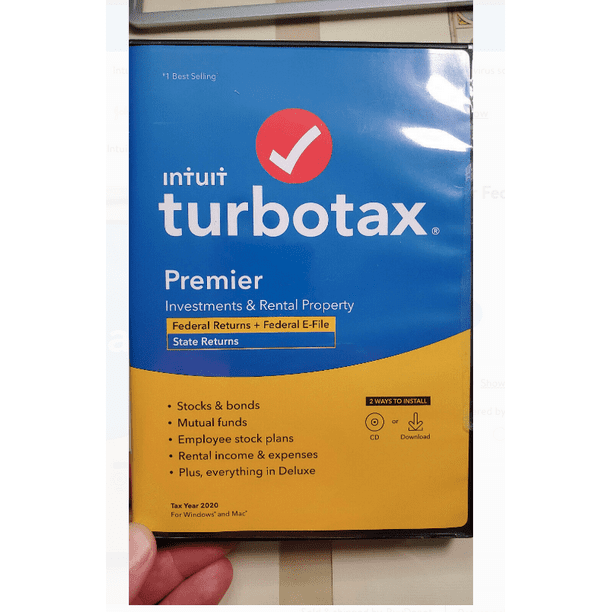 TurboTax Premier 2020 Fed + Efile + State (PC/MAC Disc)
