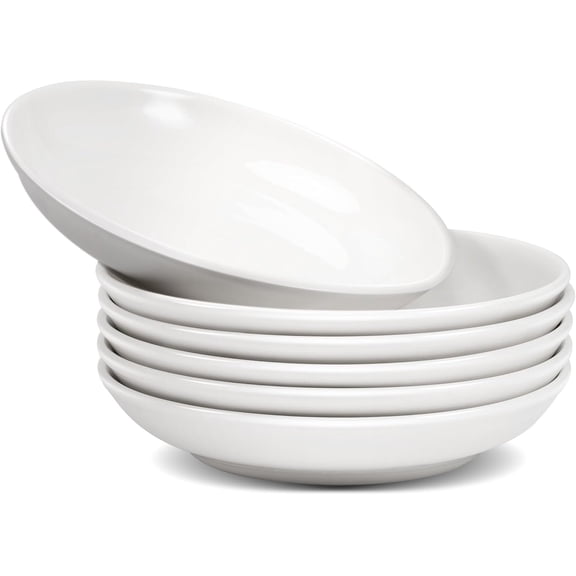 White Dessert Plates Ceramic,Set of 6 Small Dinner Plates,6 Inch Round Appetizer Plates,Ceramic Salad Plates Set,Ceramic Serving Dishes,Microwave and Dishwasher Safe