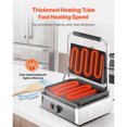 thumbnail image 2 of KFFKFF Commercial Panini Grill, 1800W Electric Sandwich Panini Maker, Stainless Steel Sandwichs Press with Handle and Temp Control, 13.5x9.3 in Full Grooved Enamel Plate, 2 of 9
