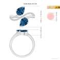 thumbnail image 5 of ANGARA Natural Pear-Shaped 3.8 ct London Blue Topaz Two-Stone Bypass Ring in 14K White Gold for Women (Size-9x7mm) | November Birthstone Jewelry for Women | London Blue Topaz Ring (Ring Size - 10), 5 of 10