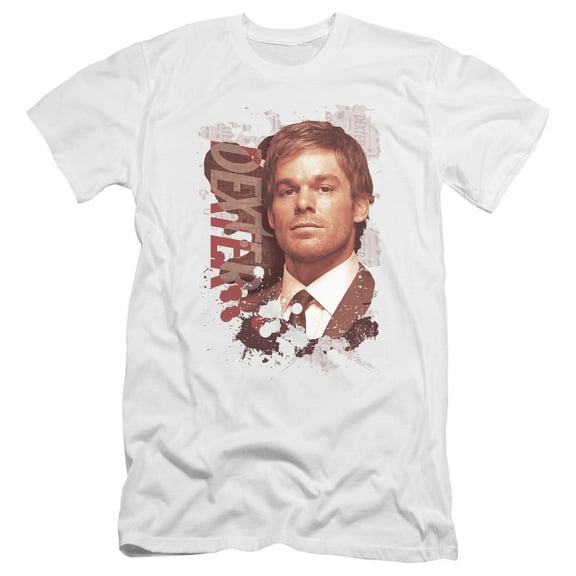 Dexter Splatter Premium Adult Slim Fit 30/1 T-Shirt White