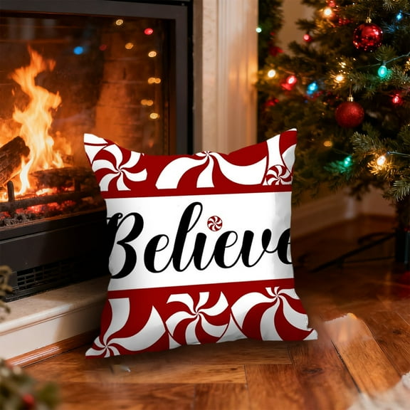 Christmas Throw Pillow Covers for Winter Decor 18x18" Christmas Pillowcase Bedroom Sofa Cushion Pillow Cover Christmas Tree Decorative Pillow