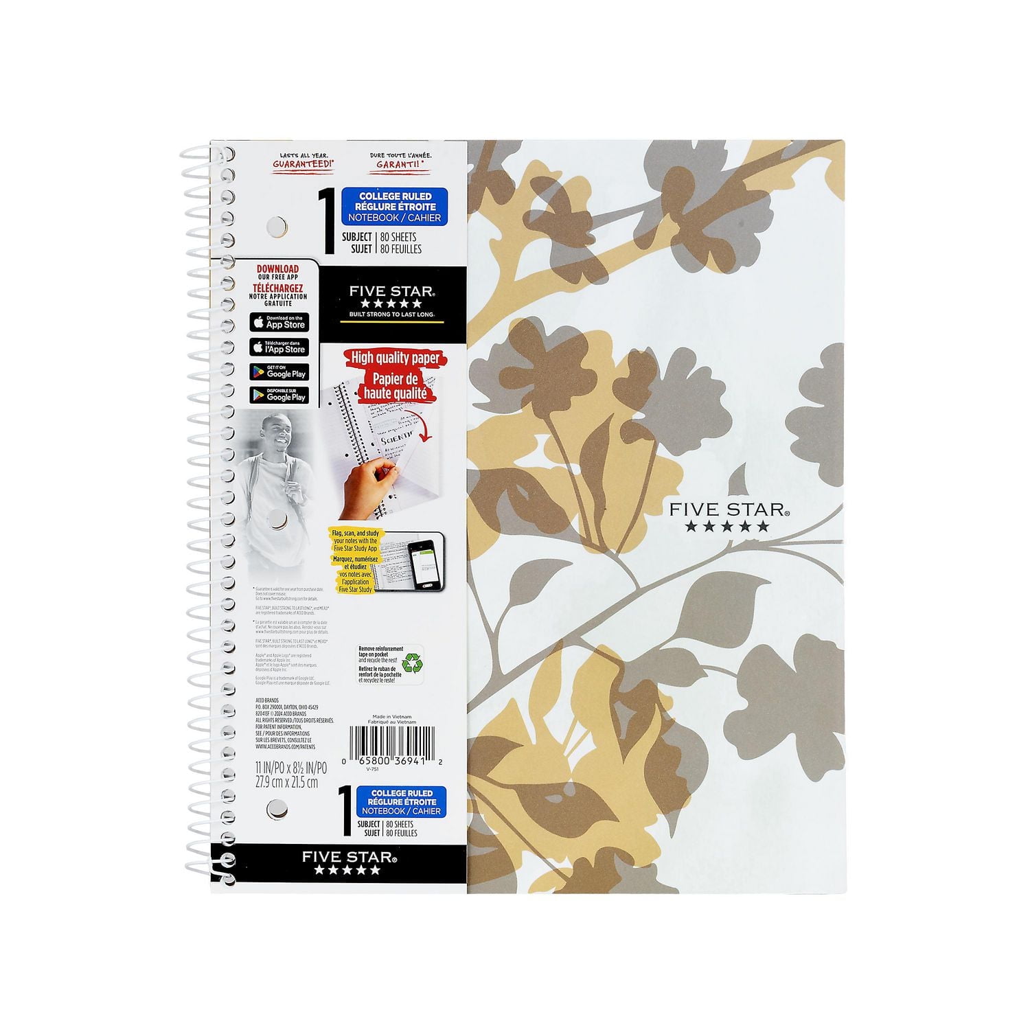 Cahier Golden Hour Five Star® 1 sujet 160 Pages