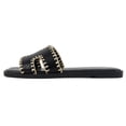 thumbnail image 2 of Soda Shoes Women Slip-On Sandals H-Band Flat Flip-Flops Slides Raffia Stitching Square Toe Finity-S Black PU 8.5, 2 of 5