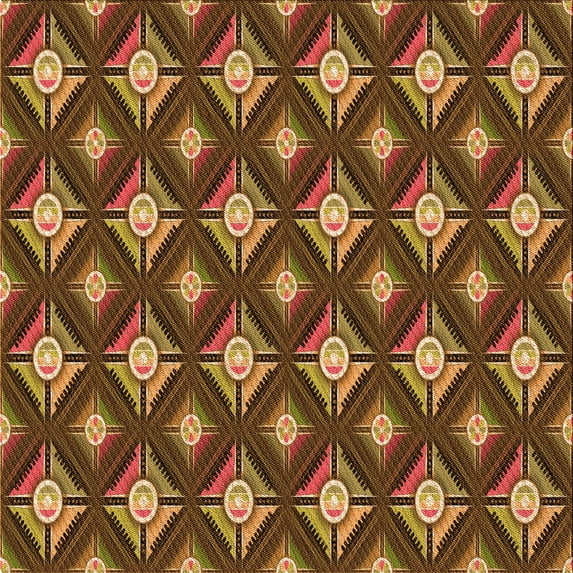 Ahgly Company Machine Washable Indoor Square Transitional Cinnamon Brown Area Rugs, 7' Square