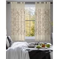 thumbnail image 3 of Japanese Sheer Curtains 39 Inch Length 2 Panels Set for Living Room/Bedroom, Beige Farmhouse Retro Floral Leaf Pattern Kitchen Curtains Grommet Semi-Sheer Curtains Window Treatments 27.5"x39"x2, 3 of 7
