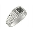 thumbnail image 3 of RYLOS Mens Ring with Black and White Diamonds Set in Sterling Silver - Designer Style Size 7, 3 of 6
