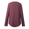 thumbnail image 4 of MHFRRA Camisa de Manga Larga con Cuello En V y Botones para Mujer, Blusa Informal para Otoño e Invierno, Cómoda, de Tela Suave, Elegante, para Uso Diario. Vino, 4 of 7