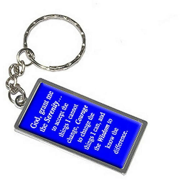 Serenity Prayer Blue Keychain Key Chain Ring