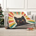 thumbnail image 7 of Yayeee Throw Blanket for Couch Soft Warm 50" x 60" Sofa Chair Bed Decoration, Colorful Black Cat, 7 of 7