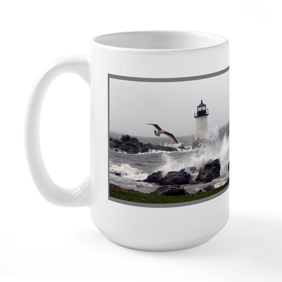 CafePress - Beautiful Lighthouses Large Mug - 15 oz Ceramic Large White Novelty Mug