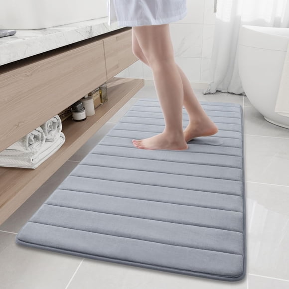 Alfombra de baño de espuma viscoelástica Buganda, 60 x 24 cm, ultrasuave y antideslizante