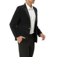 thumbnail image 4 of MODA NOVA Big & Tall Men's Velvet Blazer Slim Fit Wedding Party Suit Jacket Black L, 4 of 6