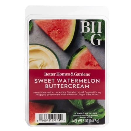 Sweet Watermelon Buttercream Scented Wax Melts, Better Homes & Gardens, 5 oz (Value Size)