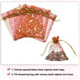 thumbnail image 4 of Uxcell Organza Bags, Sheer Moon Star Mesh Bags Drawstring Gift Bags Bulk Party Favor Bag Jewelry Pouches Red-Gold 3.5" x 5", 4 of 6